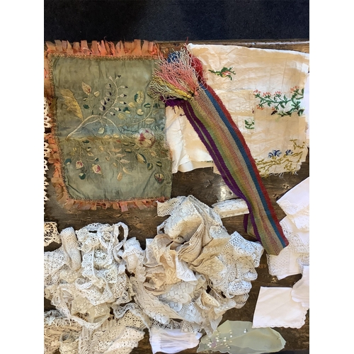 93 - A collection ten various sized Irish crochet collars- largest 94cm long, together with silk Maltese ... 