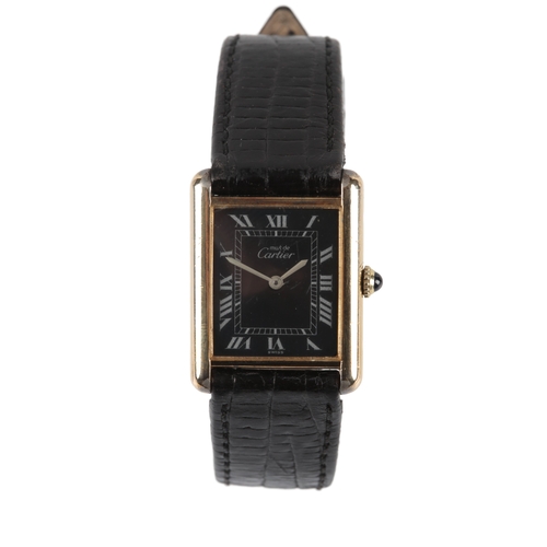 125 - A lady's silver gilt Must de Cartier manual wind wrist watch, circa last quarter of the 20th century... 
