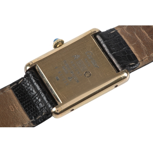 125 - A lady's silver gilt Must de Cartier manual wind wrist watch, circa last quarter of the 20th century... 