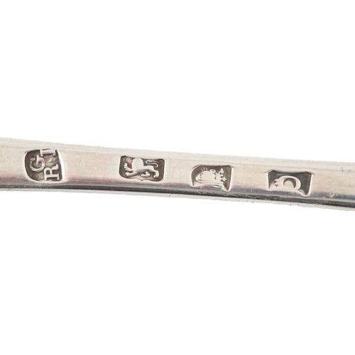 21 - A George III silver Old English pattern feather edge basting spoon, by Richard & Joseph Gosling, wit... 