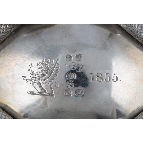 36 - PAUL STORR: A good pair of George III silver two handled cauldron shaped salts, with silver gilt lin... 