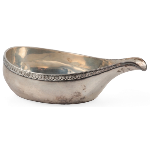 39 - An early Victorian provincial silver pap boat, by John Walton, Newcastle, 1838, with decorated borde... 