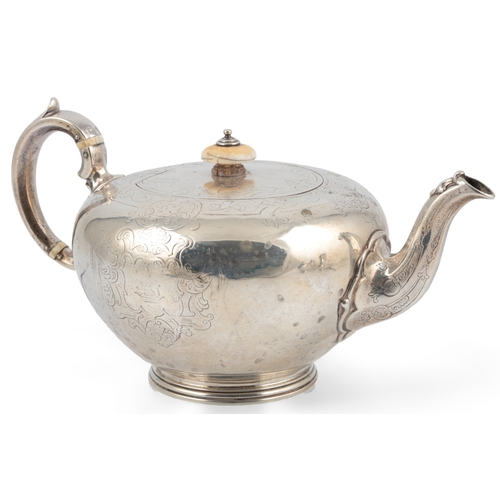 49 - A matched Victorian silver four piece tea and coffee service, by John Samuel Hunt (Hunt & Roskell la... 