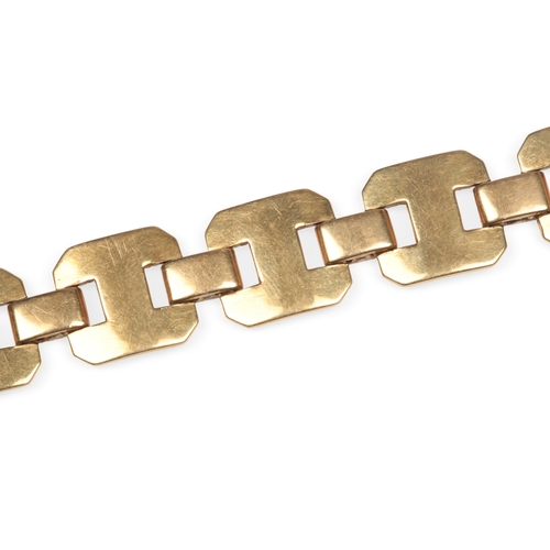 600 - Georges Lenfant, a gold bracelet, France, mid 20th century, composed of geometric links, to a concea... 