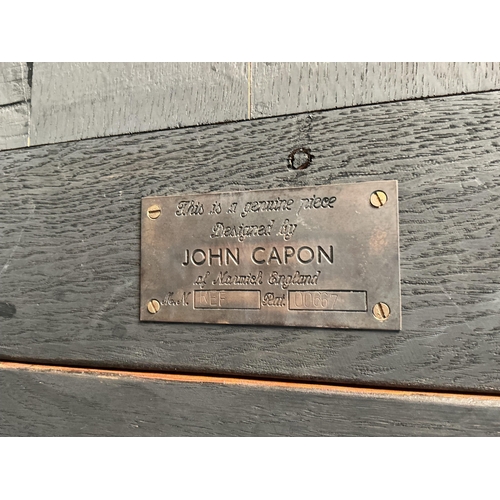 2061 - An 18th style rectangular oak draw leaf refectory dining table by John Capon of Norwich with cleated... 
