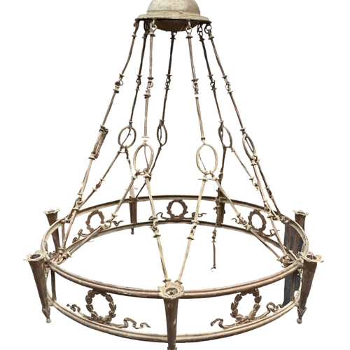 2066 - An Empire style circular gilt metal electrolier, diameter 85cm