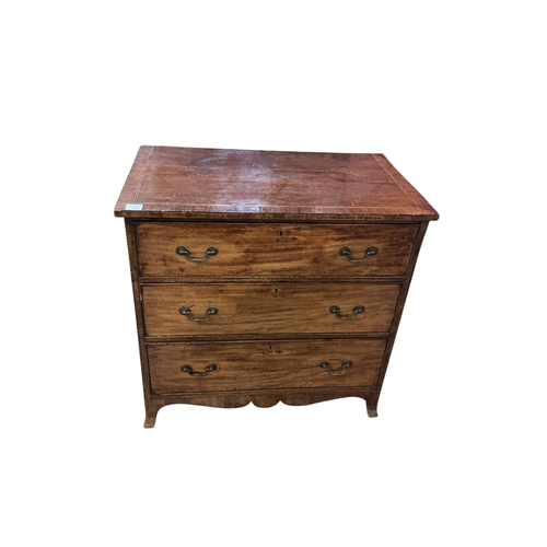 2068 - A George III mahogany chest of drawers, width 88cm, depth 52cm, height 85cm