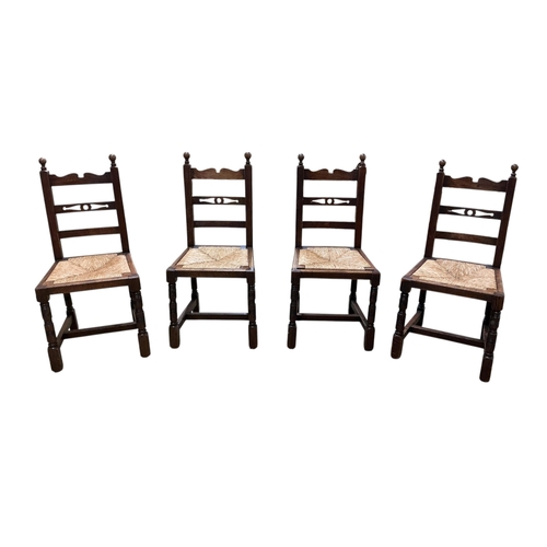 2071 - Four Liberty oak dining chairs, stamped, width 46cm, depth 44cm, height 97cm