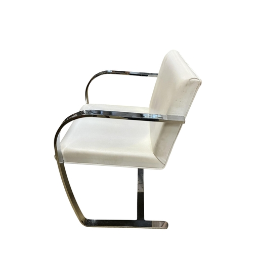 2072 - Six Knoll BRNO style leather and chrome flat bar chairs, width 58cm, depth 50cm, height 76cm
