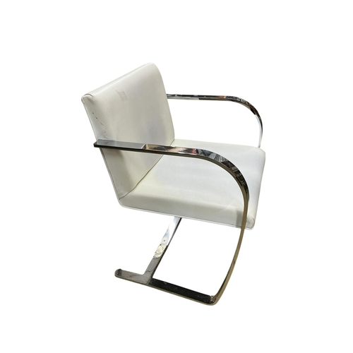 2072 - Six Knoll BRNO style leather and chrome flat bar chairs, width 58cm, depth 50cm, height 76cm