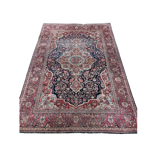 2078 - A North West Persian blue ground rug, 207 x 136cm