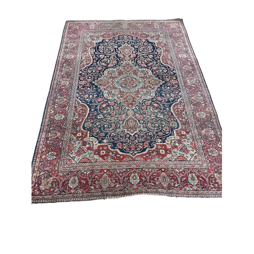 2078 - A North West Persian blue ground rug, 207 x 136cm