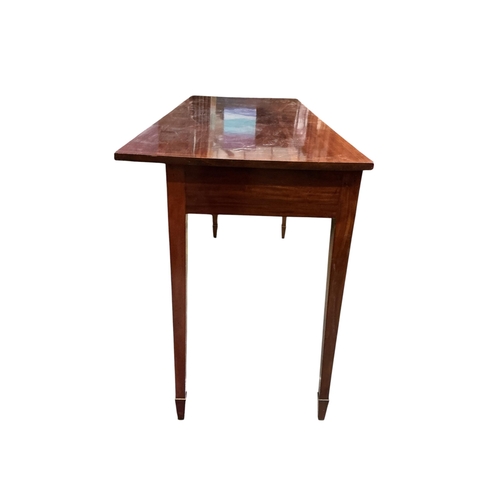 2092 - A George III style inlaid mahogany serving table, width 179cm, depth 67cm, height 96cm
