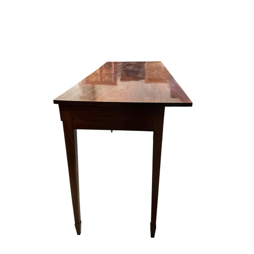 2092 - A George III style inlaid mahogany serving table, width 179cm, depth 67cm, height 96cm