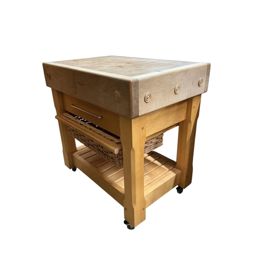 2095 - A modern Smallbone butcher's block, width 70cm, depth 91cm, height 91cm