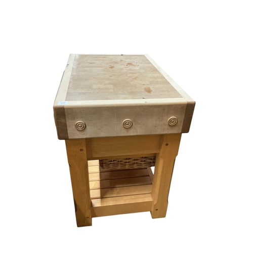 2095 - A modern Smallbone butcher's block, width 70cm, depth 91cm, height 91cm
