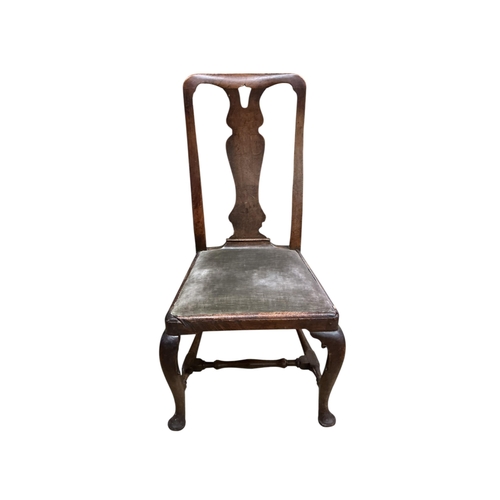 2106 - Two pairs of Queen Anne walnut chairs, (Purchased from Pyrford Court, Woking - house sale Catalogue ... 