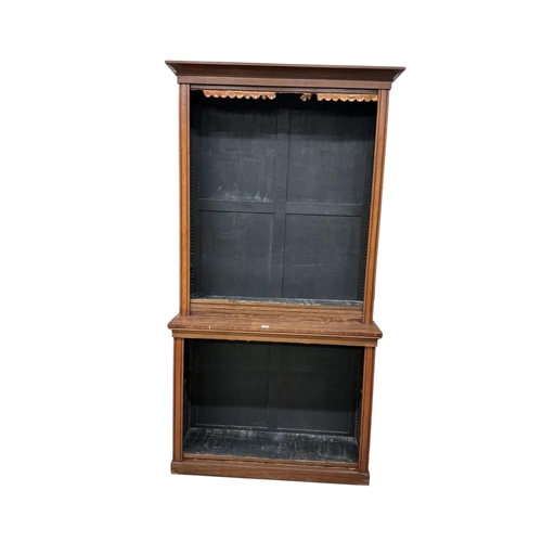 2118 - A Victorian rosewood open bookcase, in two sections, width 127cm, depth 40cm, height 234cm