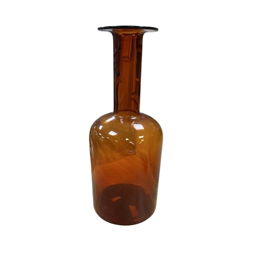 2277 - A Holmegaard amber glass Gul vase, 44cm high