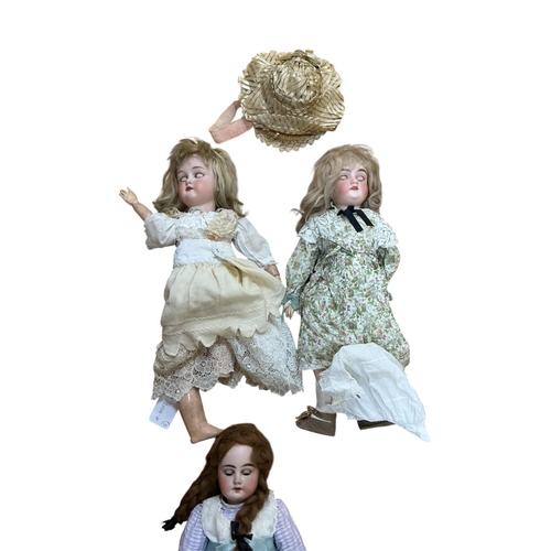 2289 - Two Armand Marseille bisque dolls and other, two with sleeping eyes