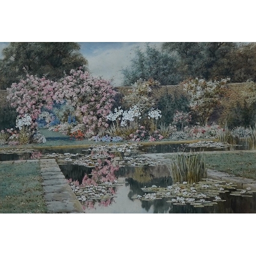 2755 - Lillian Stannard (1877-1944), 'An Old Wall and Water Garden, signed, Charles Nicholls & Son label ve... 