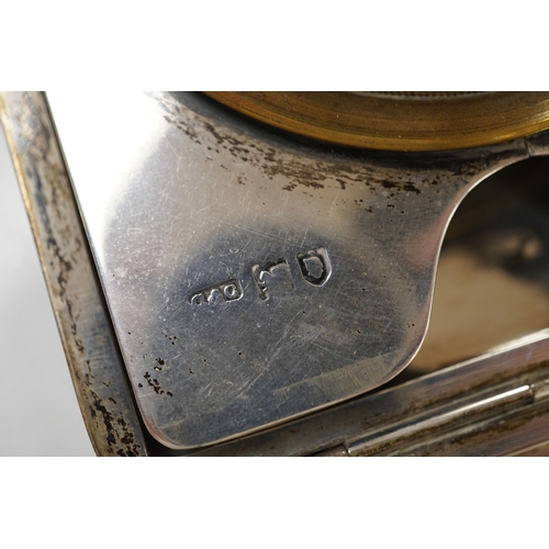 2874 - A George V silver travelling pocket watch and barometer case, Cohen & Charles, London, 1913, - with ... 