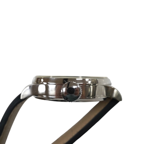 2902 - A gentlemen's large stainless steel wrist watch, later converted to a custom made modern wrist watch... 