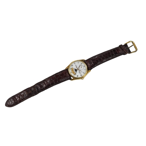 2903 - A gentleman's 1980's 18k gold Girard Perregaux Equation Terre quartz wrist watch, with Roman dial, s... 