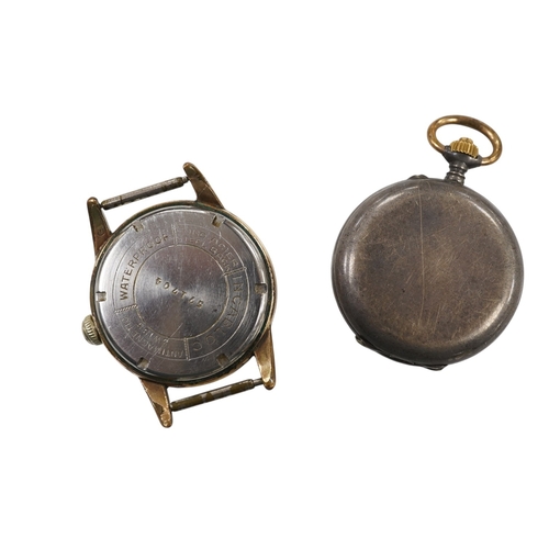 2906 - A gentleman's mid 20th century steel and gold plated Venus Incabloc manual wind wrist watch, case di... 