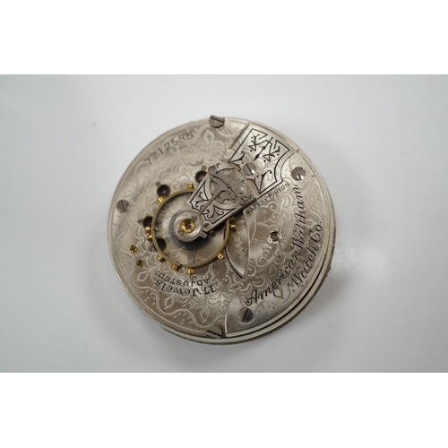 2921 - A gold plated Waltham half hunter keyless pocket watch, together with a gold plated hunter pocket wa... 