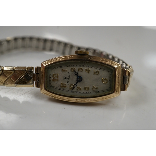 2990 - A lady's 9ct gold Rolex manual wind wrist watch, with Arabic dial and Prima movement, case back numb... 
