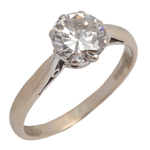 A diamond solitaire ring, circa 1980, claw-set with a brilliant-cut ...