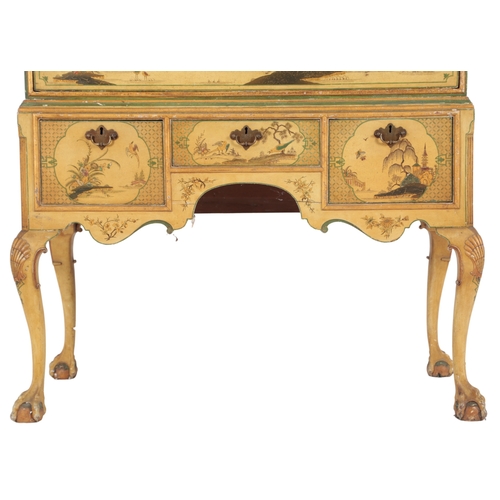 A George I style chinoiserie lacquer chest on stand, early to mid-20th ...