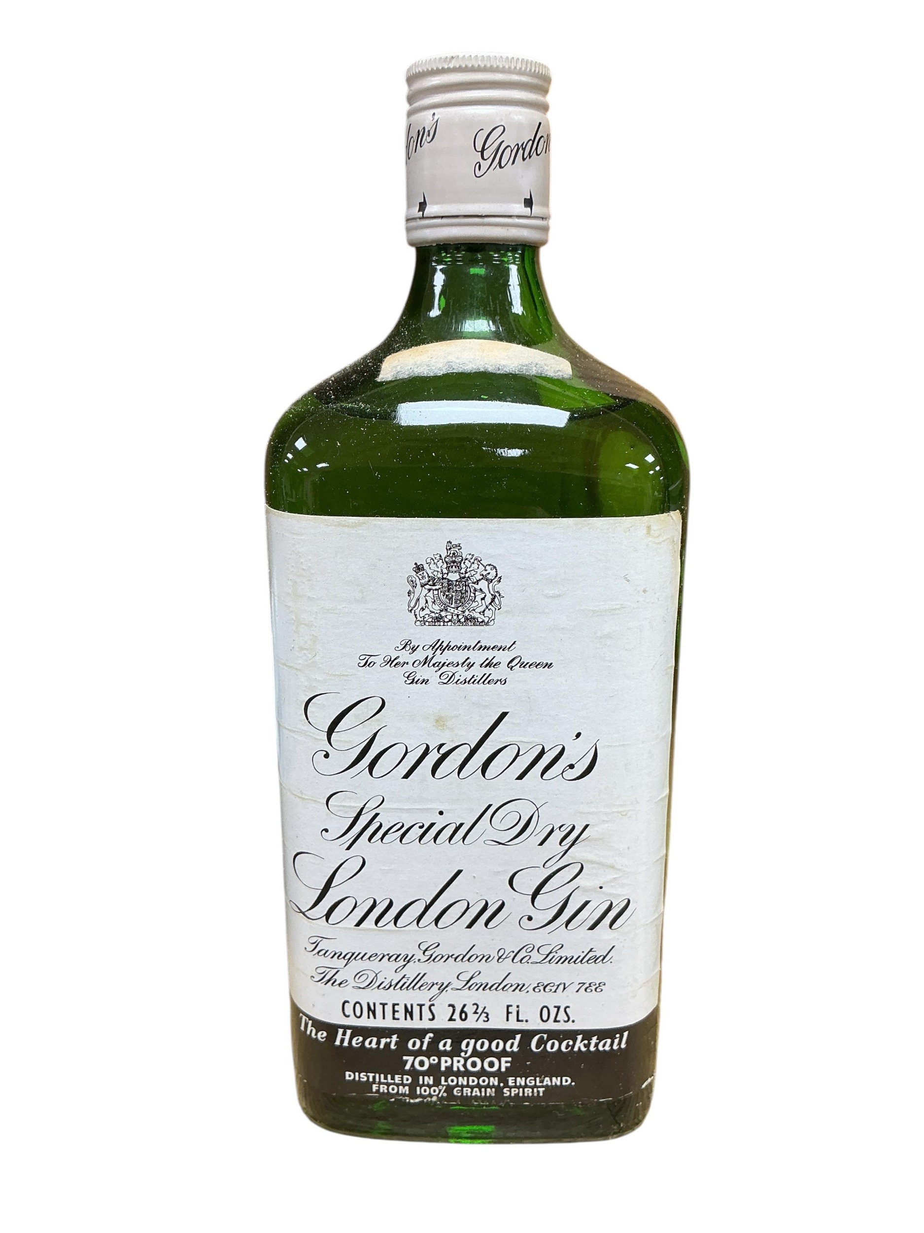 A vintage bottle of Gordon's Special Dry London Gin, 70 proof, 26 - 2/3 ...