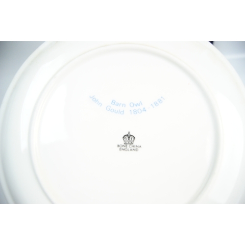 102 - A Trio of Decorative Bone China Plates including a John Gould Barn Owl IllustrationA trio of Engli... 