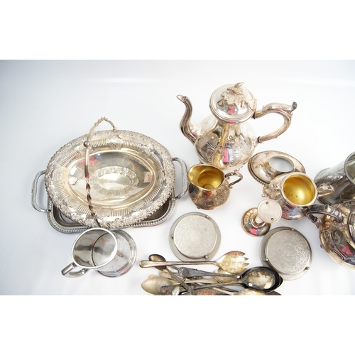 107 - An Assortment of Silver Plated Tableware Including a Tea and Coffee Service and Commemorative Tankar... 
