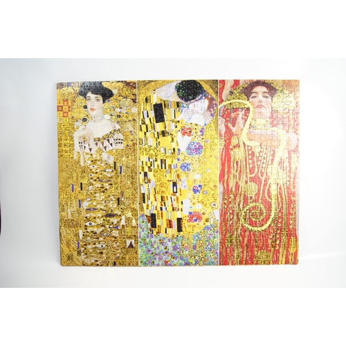 116 - Linda King (British, b. 1958), An Assembled Jigsaw Puzzle Triptych After Gustav KlimtA large-scale... 