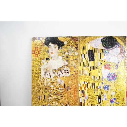 116 - Linda King (British, b. 1958), An Assembled Jigsaw Puzzle Triptych After Gustav KlimtA large-scale... 