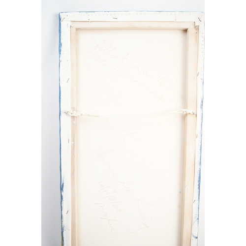 118 - Angela King, Reflection in the Tate mezzanine, Acrylic on CanvasThis original contemporary abstrac... 