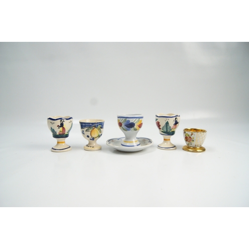 72 - A Collection of French and Continental Hand-Painted Ceramic Egg CupsA collection of hand-painted c... 