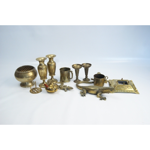 84 - An Assortment of Vintage Southeast Asian Engraved BrasswareAn assortment of vintage decorative bra... 