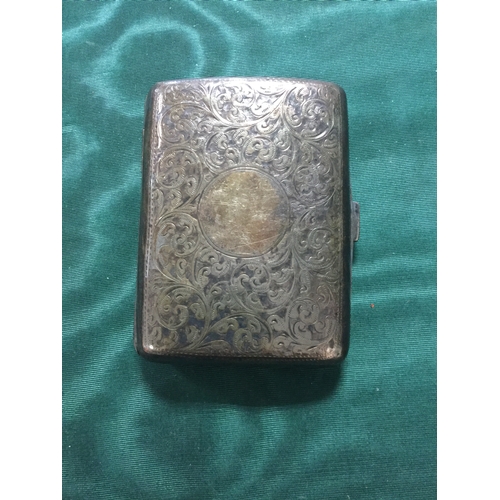 17 - A silver cigarette case, Chester 1905,
with all over decoration -