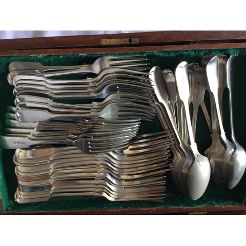 29 - A quantity of silver plate,
including part canteen, servers etc -