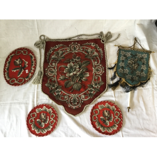 88 - A small quantity of beadwork,
including shield shape panel -