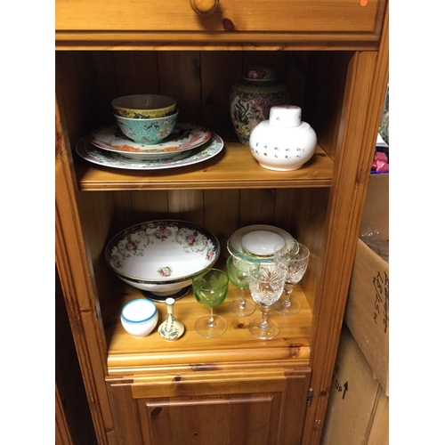 130 - A mixed lot of china,
including Meissen bowl painted with flowers and insects, Worcester vase etc -