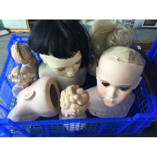 293 - A large quantity of dolls,
doll parts, bisque heads, dolls clothes etc -