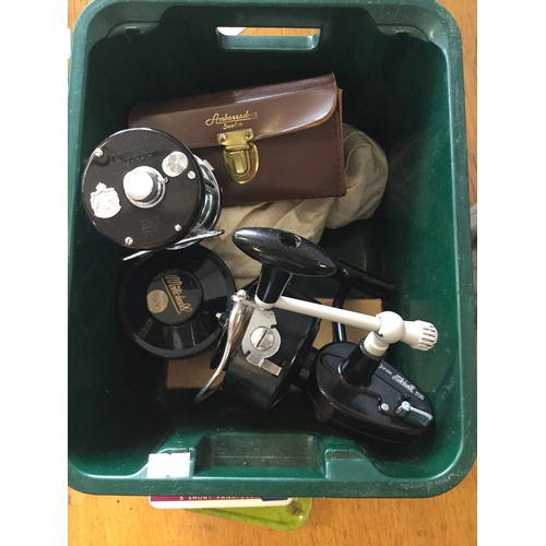 410 - A group of fishing reels and accessories,
to include Mitchell -