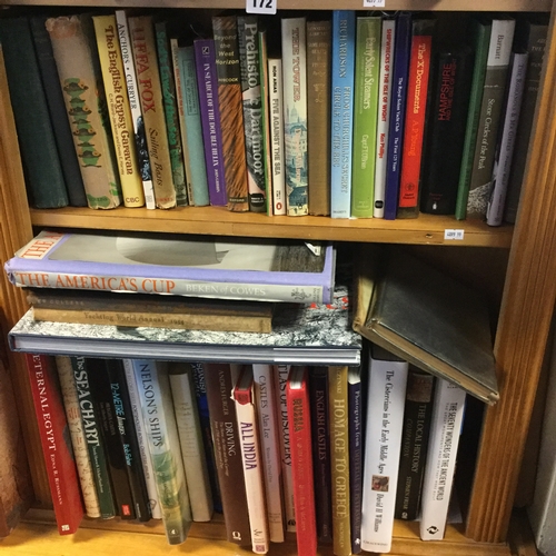 172 - Five shelves of books
of mainly sailing and yachting interest  -