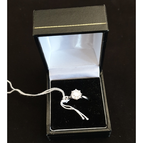 28 - A diamond solitaire ring,
the diamond approximately 1.6ct, set in 18ct white gold -