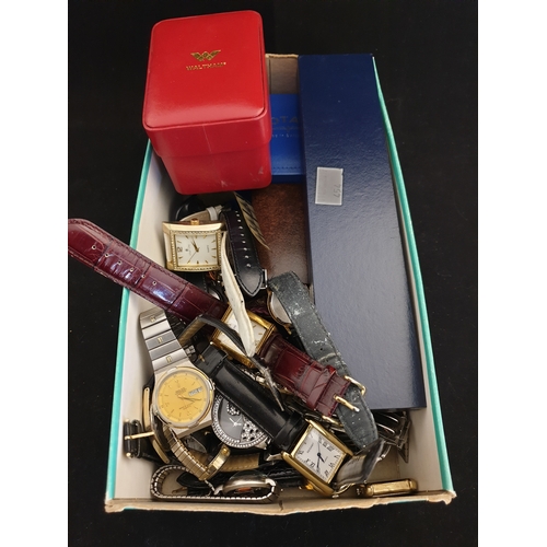 50 - A quantity of assorted gent's watches and boxes, 
approximately 20 watches to include a vintage Rota... 